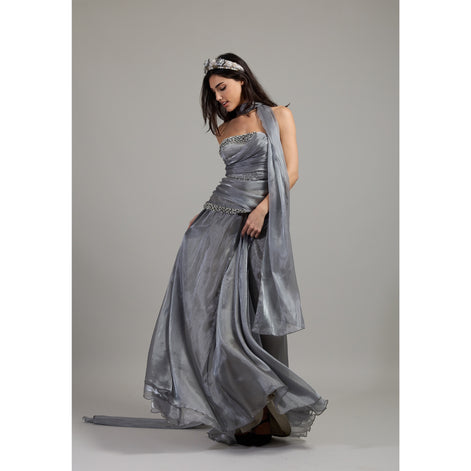 Silver Veil Crystal Dress