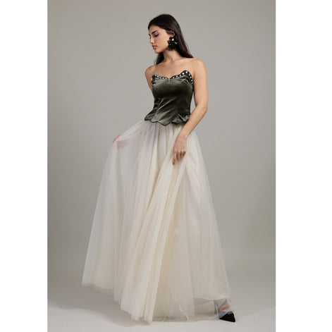 Olive Lumière Tulle Dress
