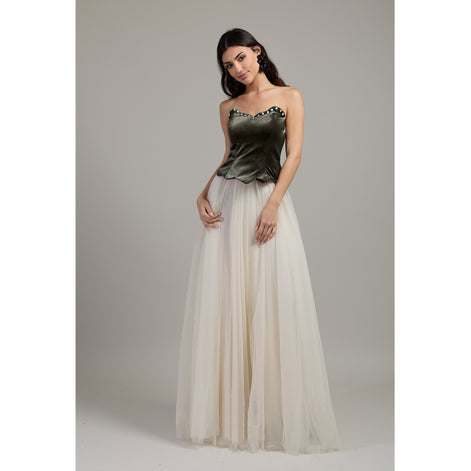 Olive Lumière Tulle Dress