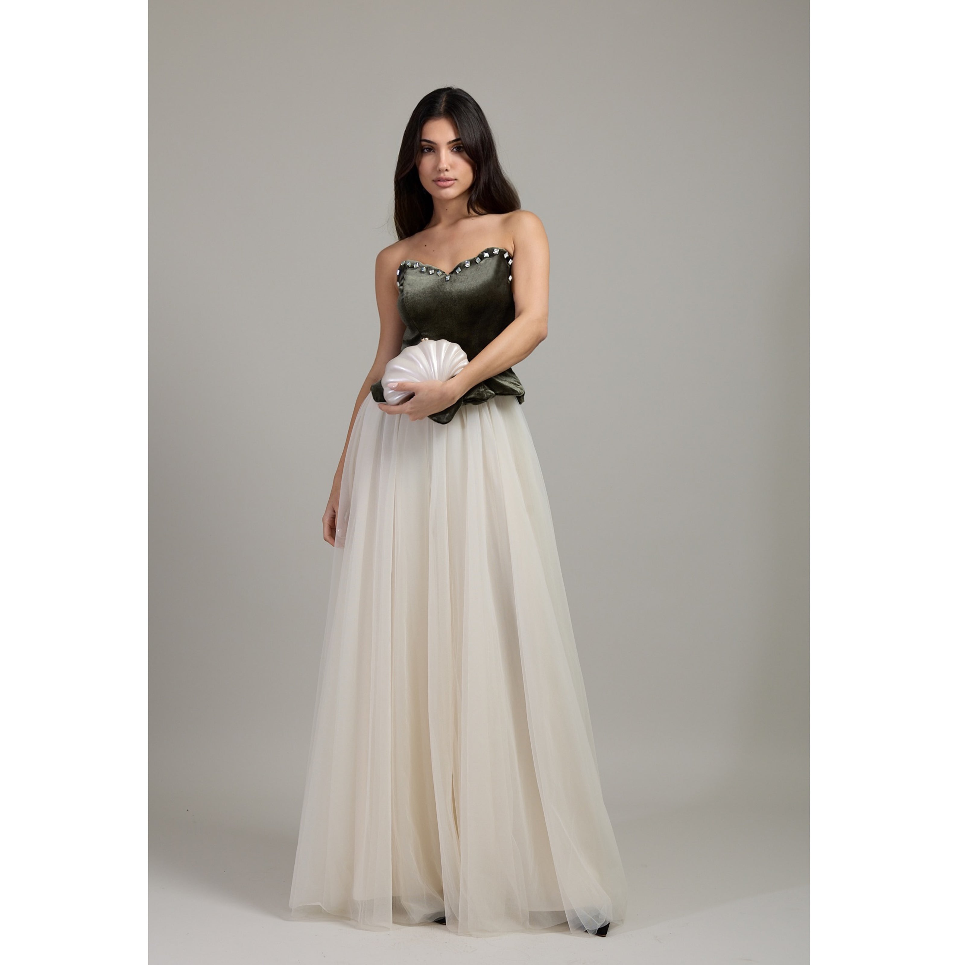 Olive Lumière Tulle Dress