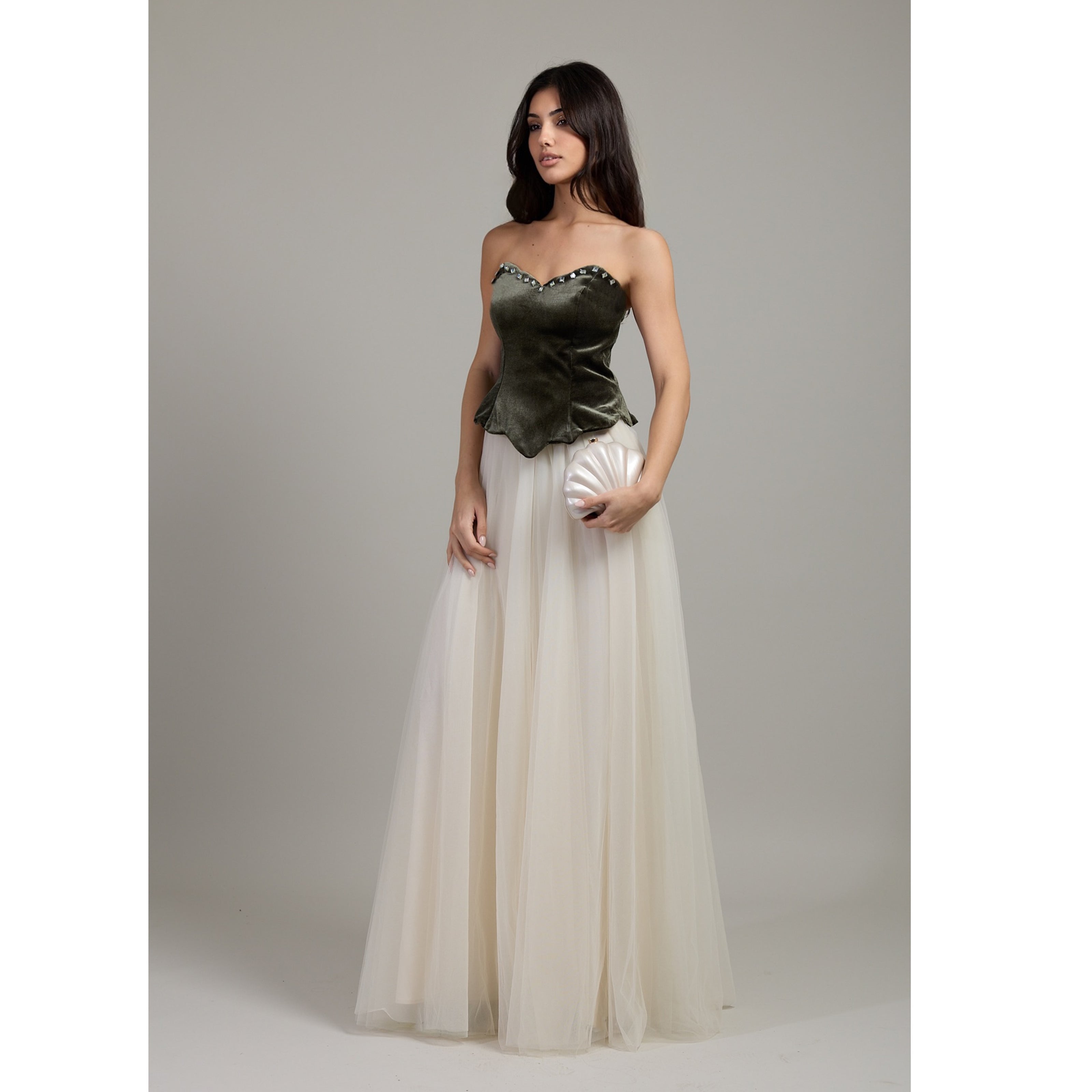 Olive Lumière Tulle Dress
