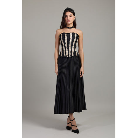 Noir Jardin Embroidered Corset Top