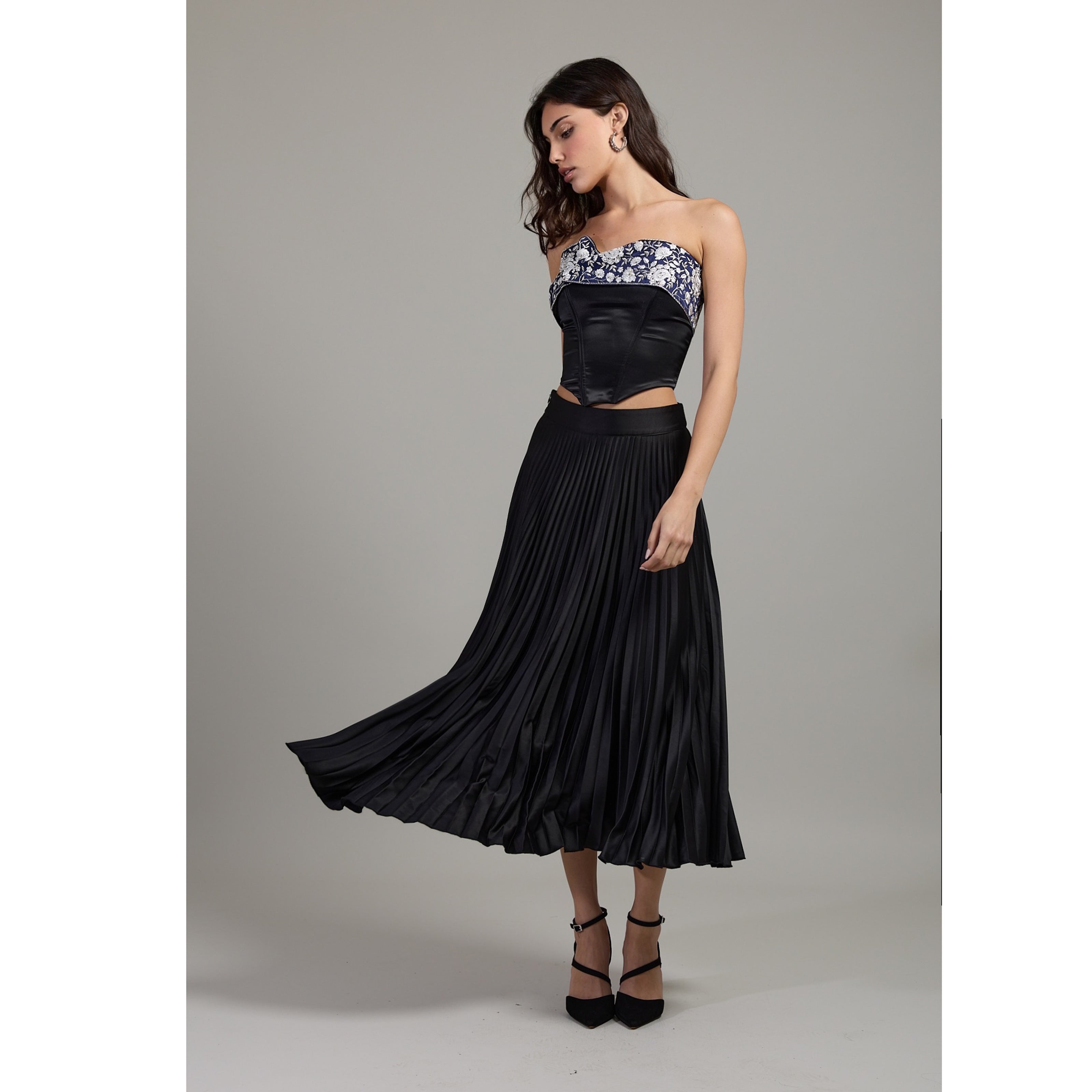 Porcelain Embroidered Corset Top
