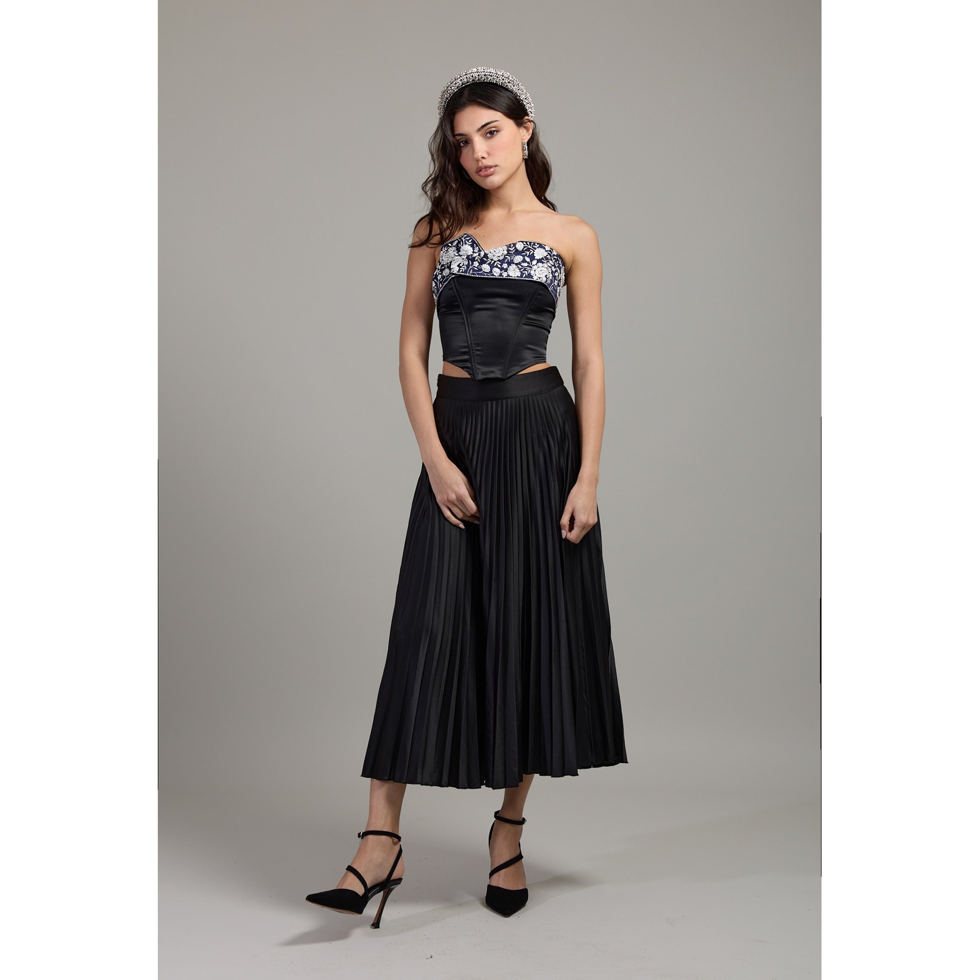 Porcelain Embroidered Corset Top