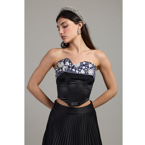 Porcelain Embroidered Corset Top