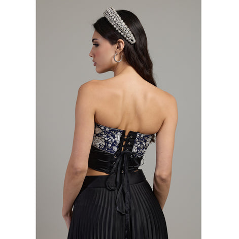 Porcelain Embroidered Corset Top