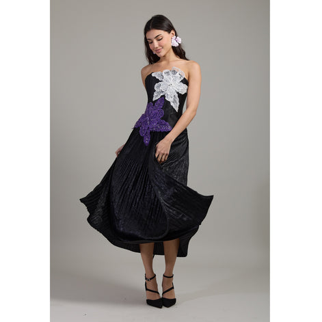 Midnight Orchid Embellished Corset Top