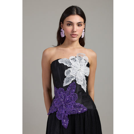 Midnight Orchid Embellished Corset Top