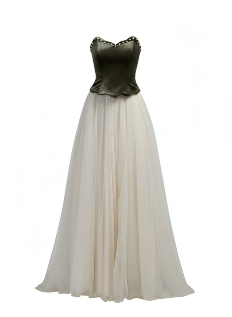 Olive Lumière Tulle Dress