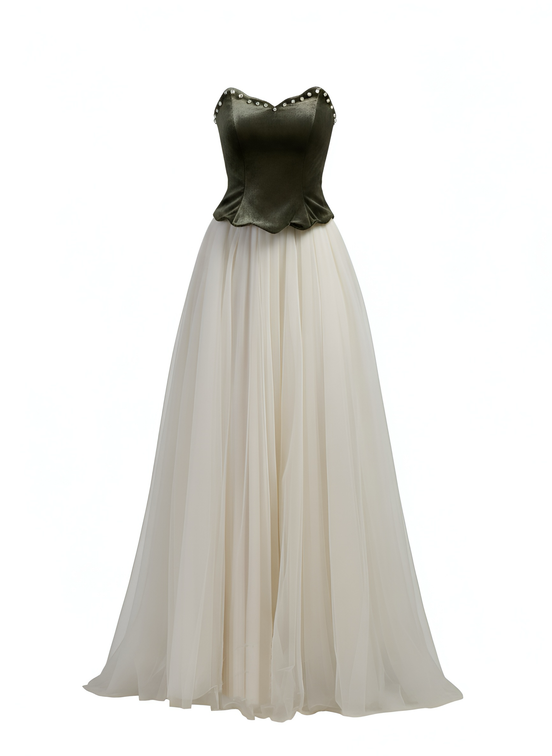 Olive Lumière Tulle Dress
