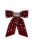 Burgundy Velvet Crystal Bow