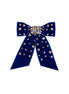 Royal Blue Velvet Crystal Bow
