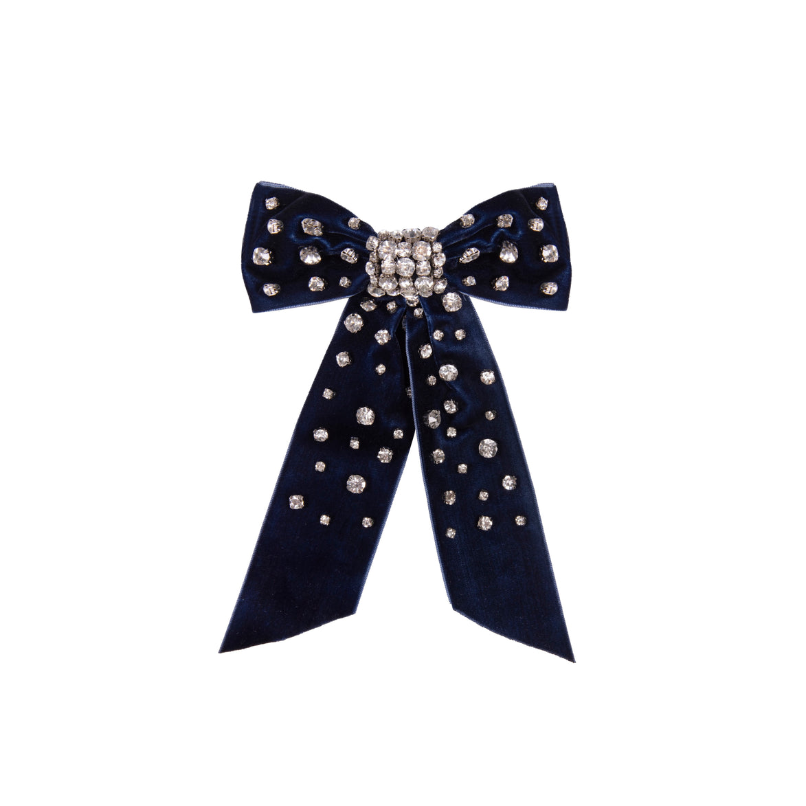 Midnight Velvet Crystal Bow