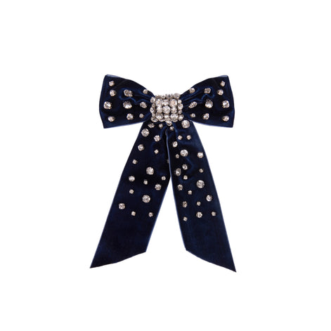 Midnight Velvet Crystal Bow