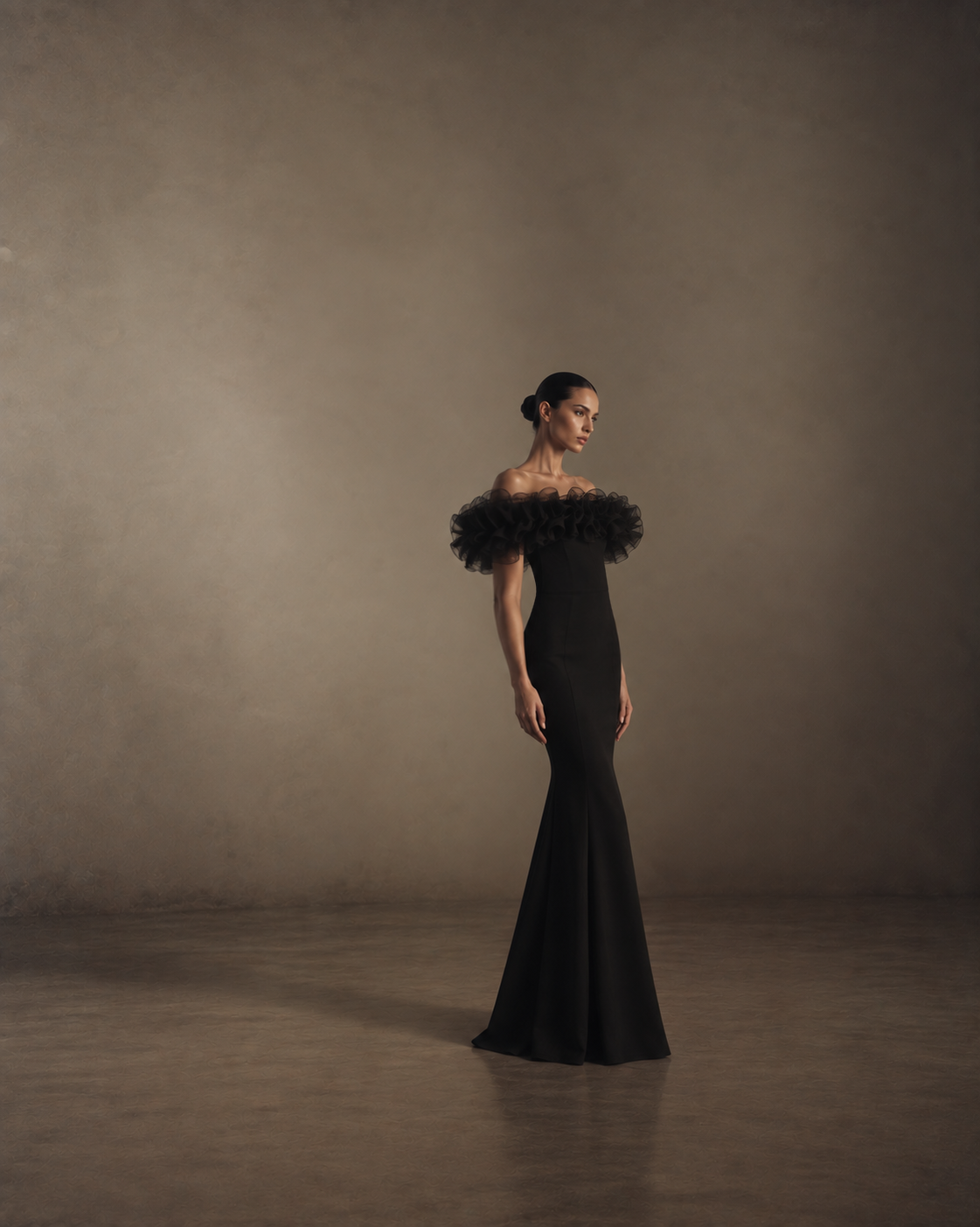 Noir Camellia Gown