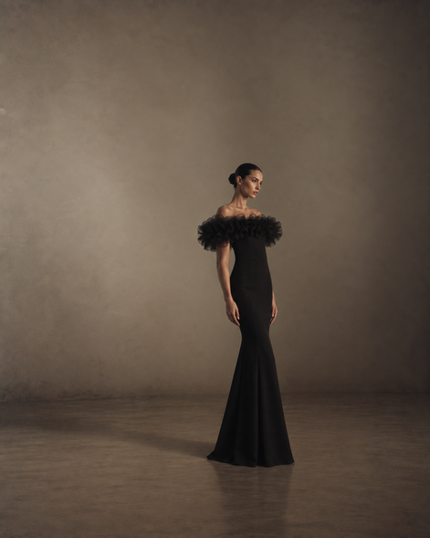 Noir Camellia Gown