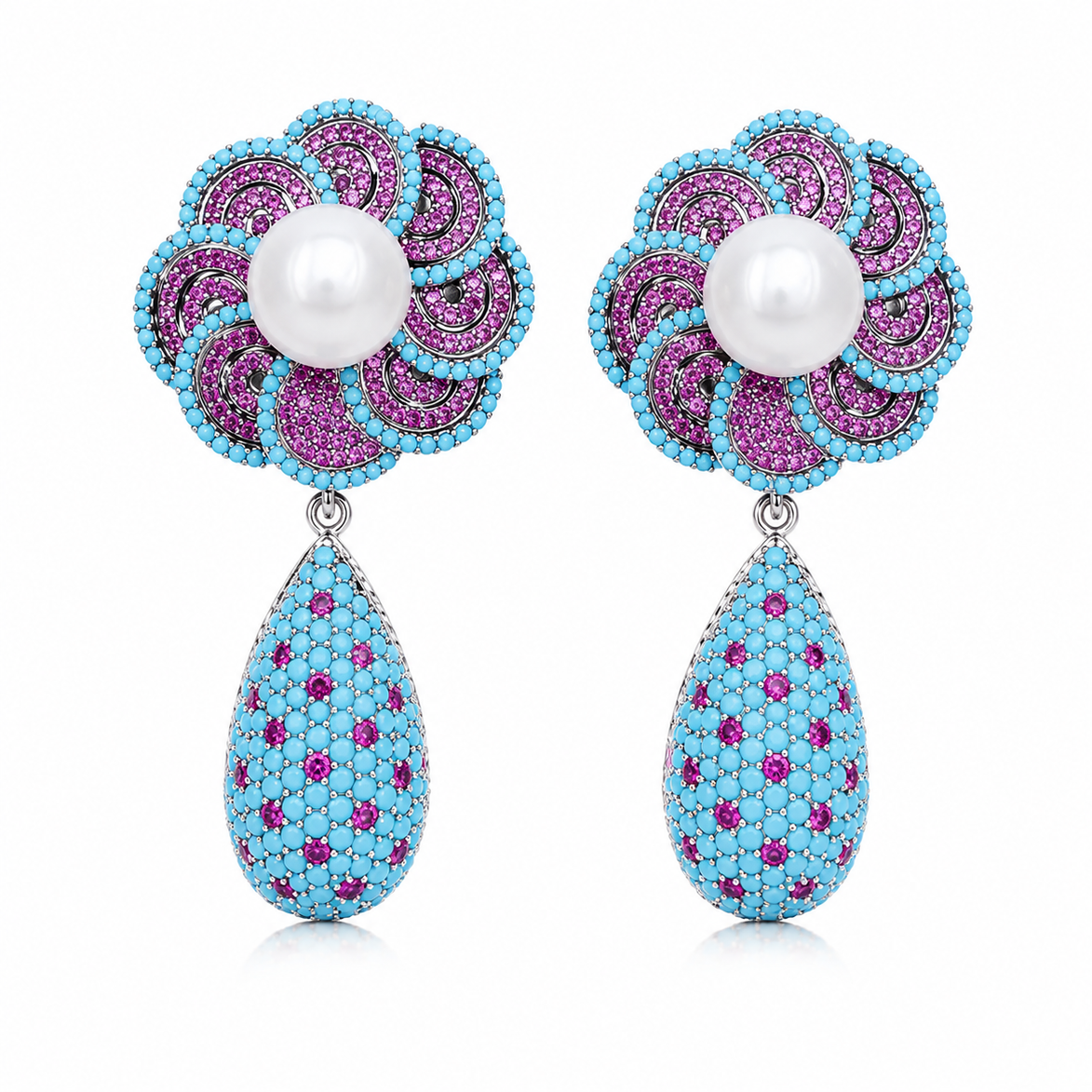 Turquoise Dream Pearl Earrings
