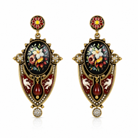 Botanical Enamel Drop Earrings