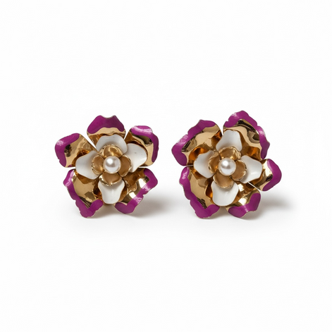 Bloom Enamel Pearl Studs
