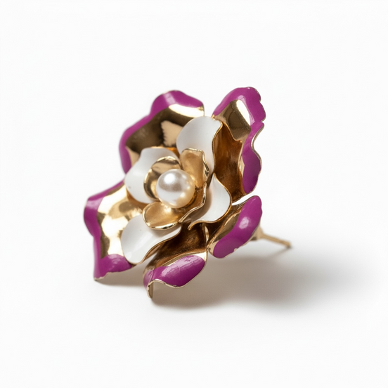 Bloom Enamel Pearl Studs