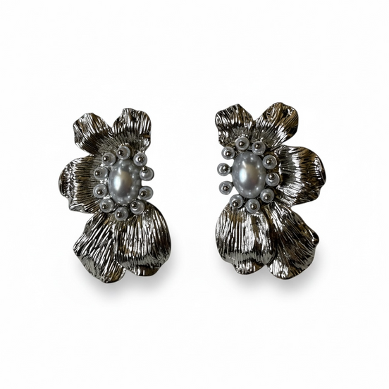 Petal Pearl Statement Earrings