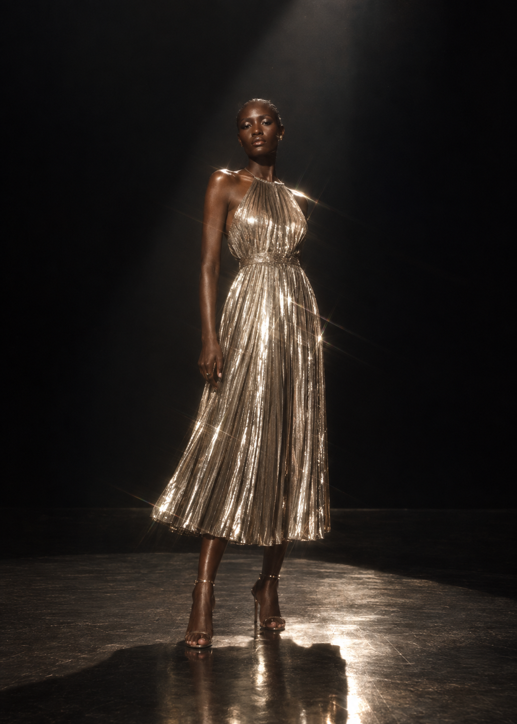 Moonlight Pleated Gown