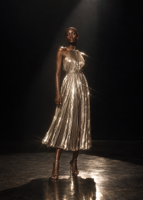 Moonlight Pleated Gown