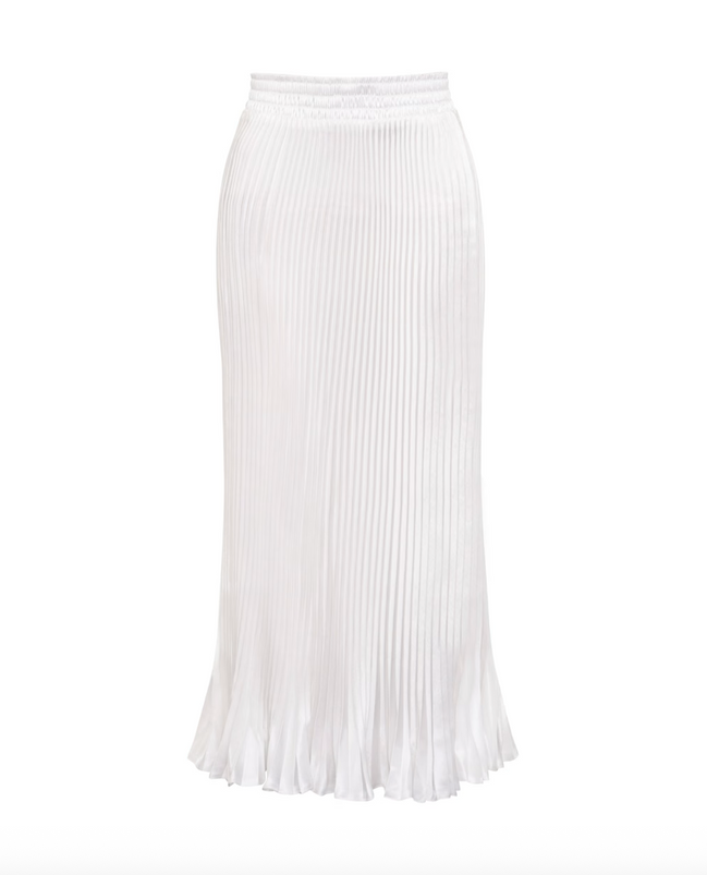 White Pleated Skirt