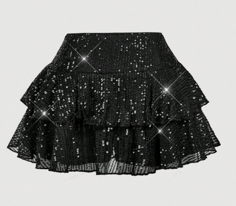 Midnight Ruffle Mini Skirt