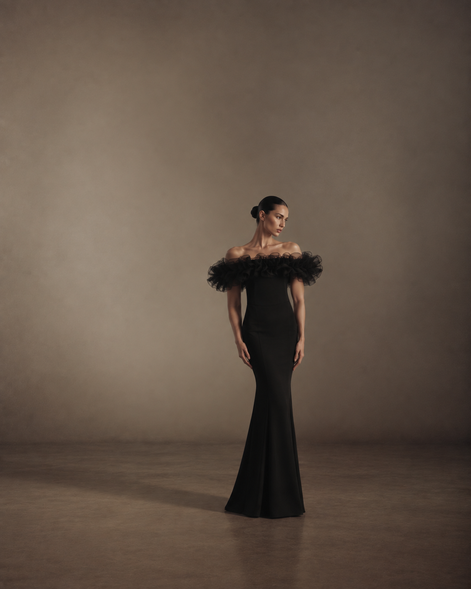 Noir Camellia Gown
