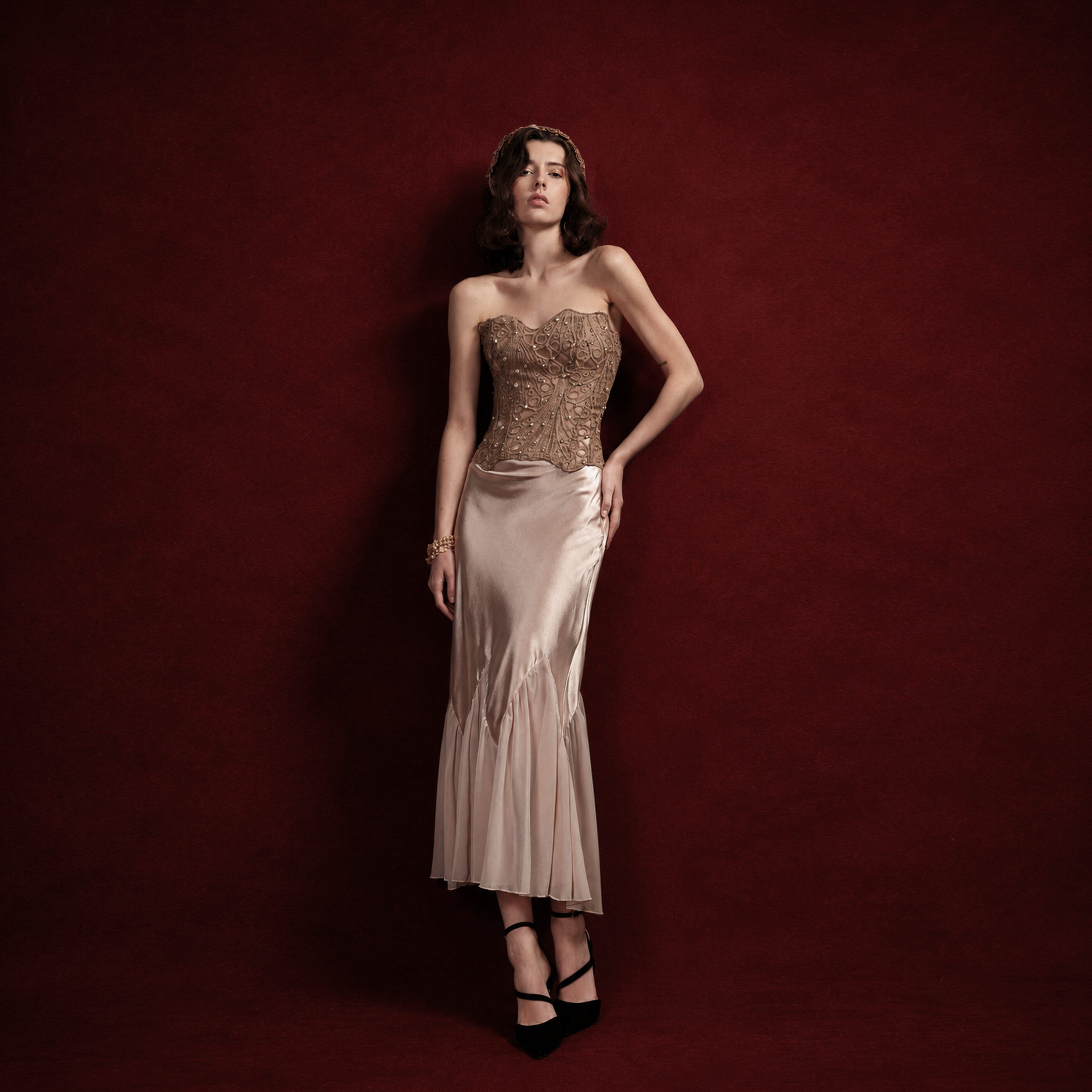 Nude Embellished Corset