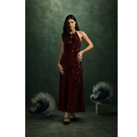 Crimson Starlight Dress