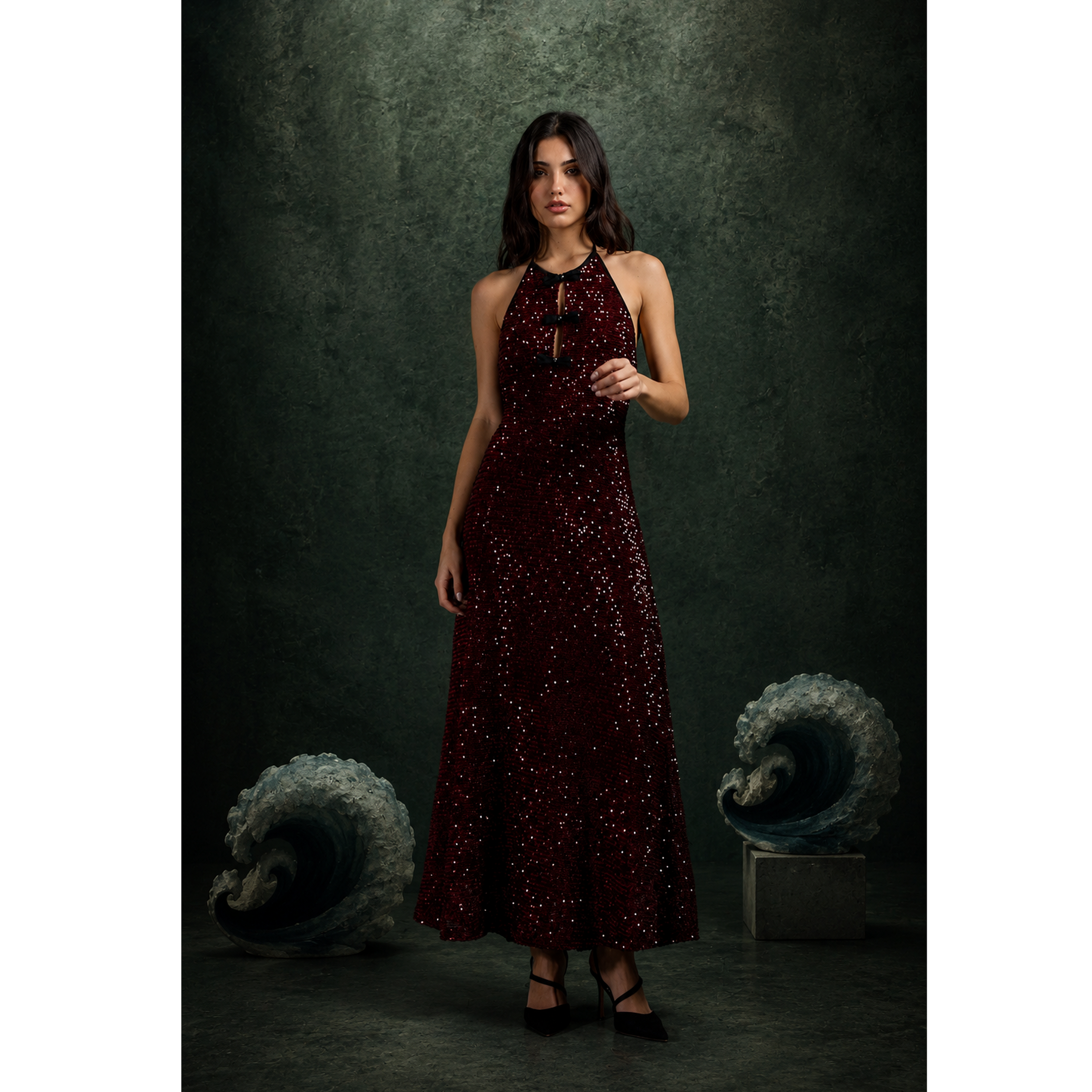 Crimson Starlight Dress