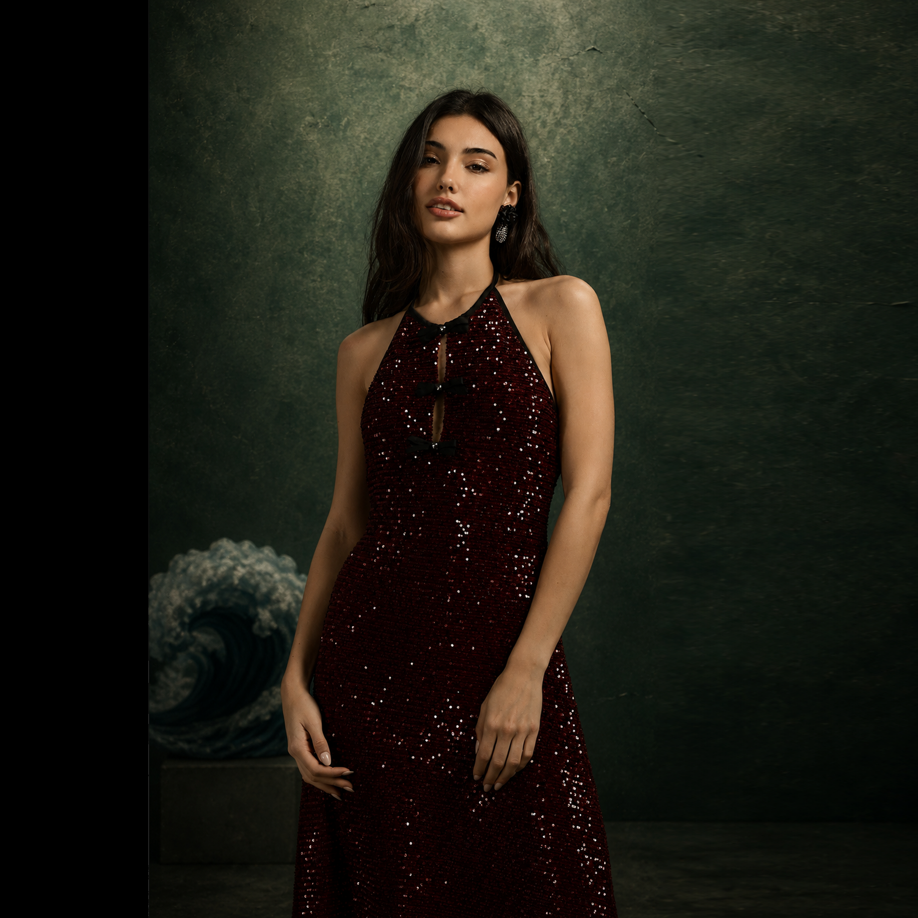 Crimson Starlight Dress