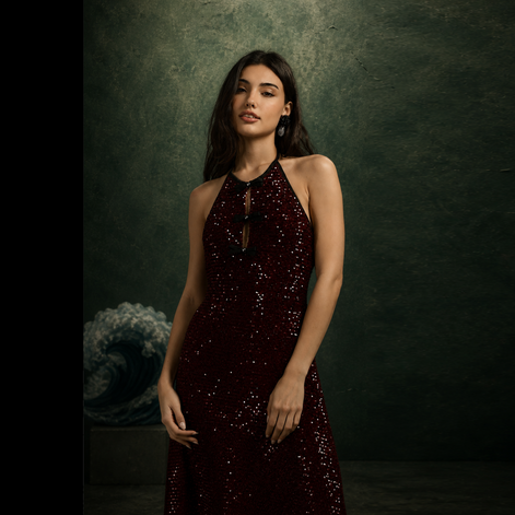Crimson Starlight Dress