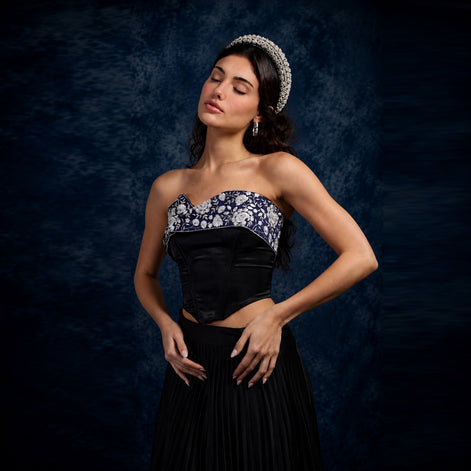 Porcelain Embroidered Corset Top