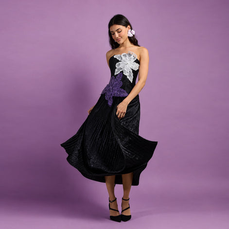 Midnight Orchid Embellished Corset Top